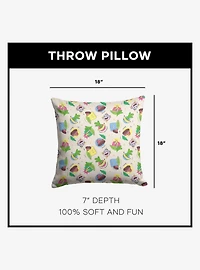 Dora The Explorer Boots Pattern Throw Pillow