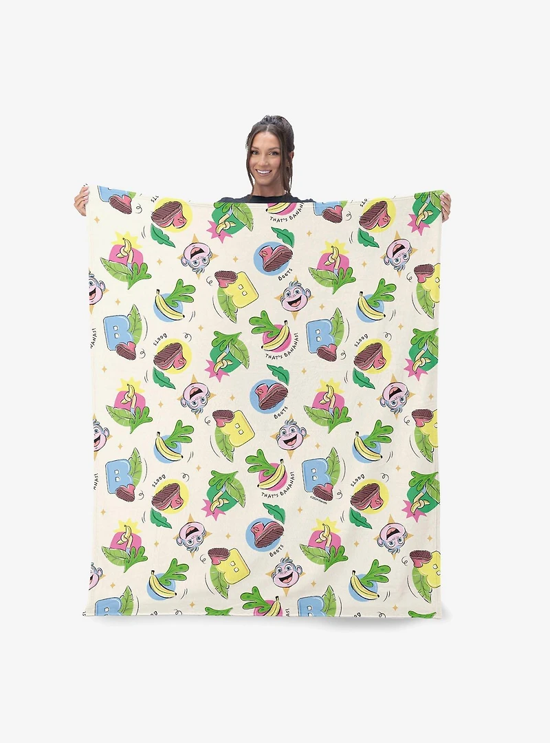 Dora The Explorer Boots Pattern 40x50" Silk Touch Throw Blanket