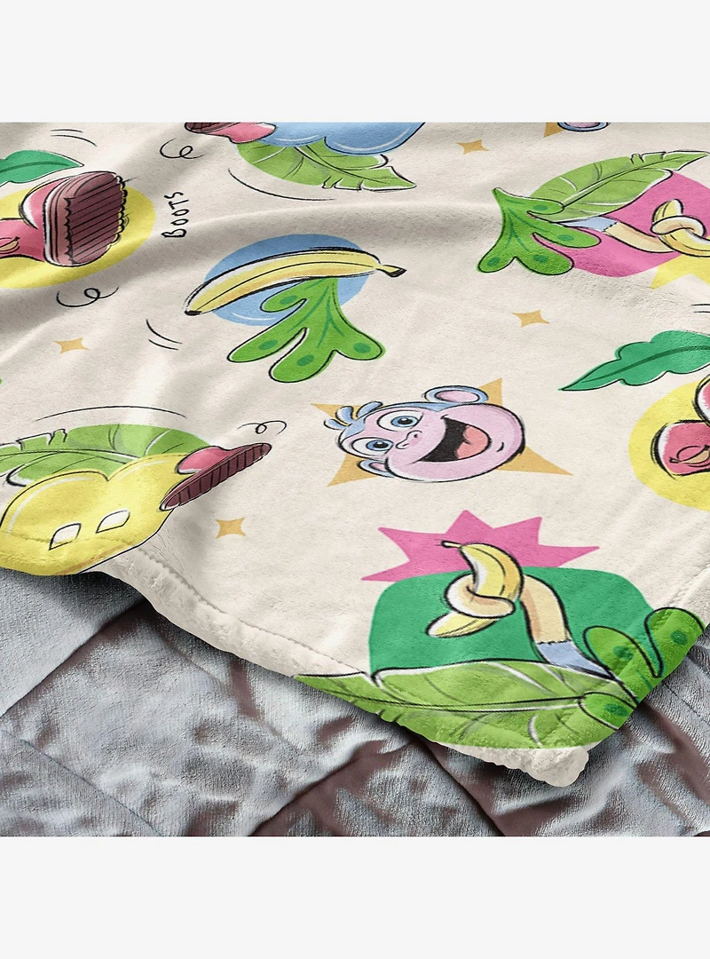 Dora The Explorer Boots Pattern 40x50" Silk Touch Throw Blanket