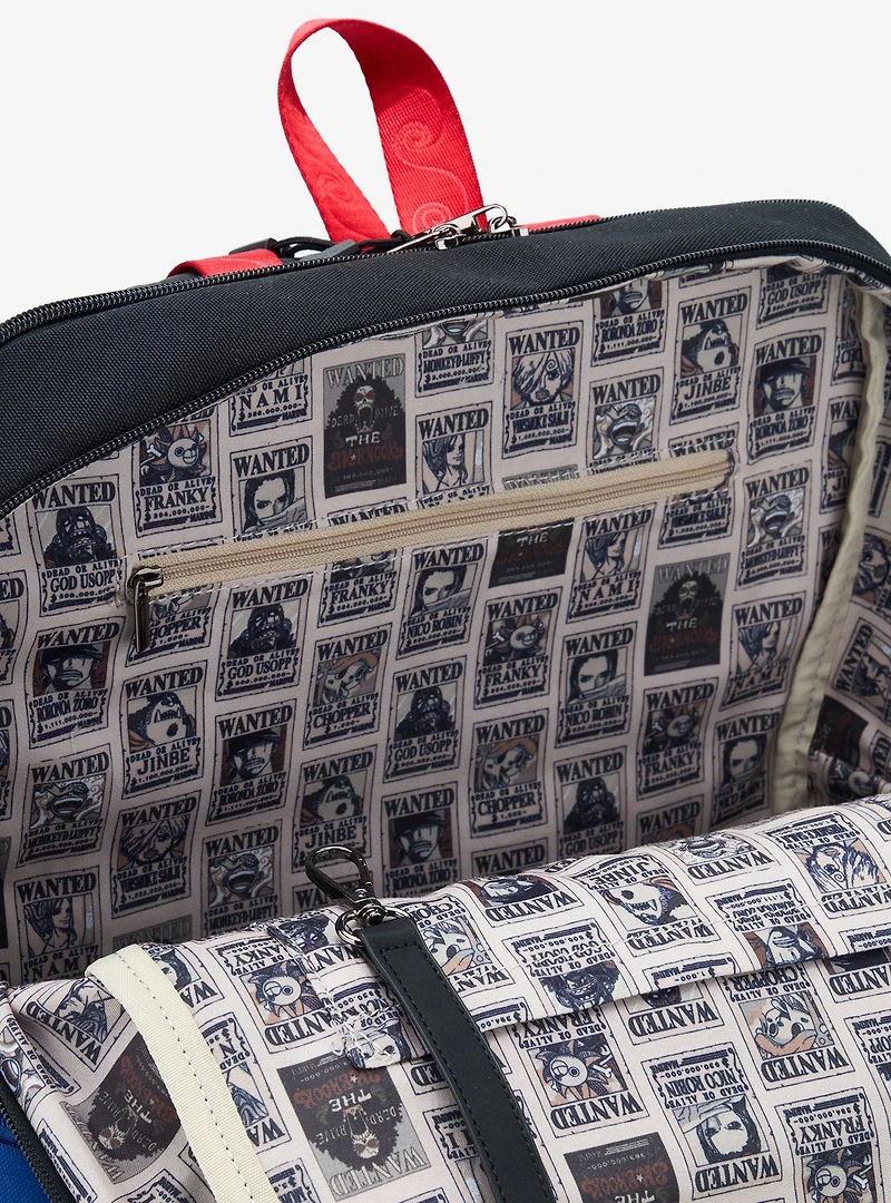 One Piece Straw Hat Crew Jolly Roger Multi-Pocket Backpack - BoxLunch Exclusive