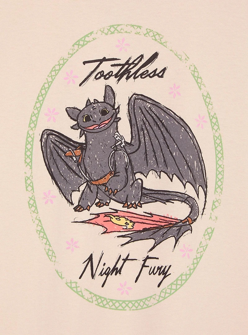 DreamWorks How To Train Your Dragon Toothless Doodle Portrait Women's T-Shirt - BoxLunch Exclusive