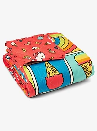 Hello Kitty Rainbow Red Full/Queen Quilted Blanket