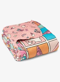 Hello Kitty Rainbow Pink Full/Queen Quilted Blanket