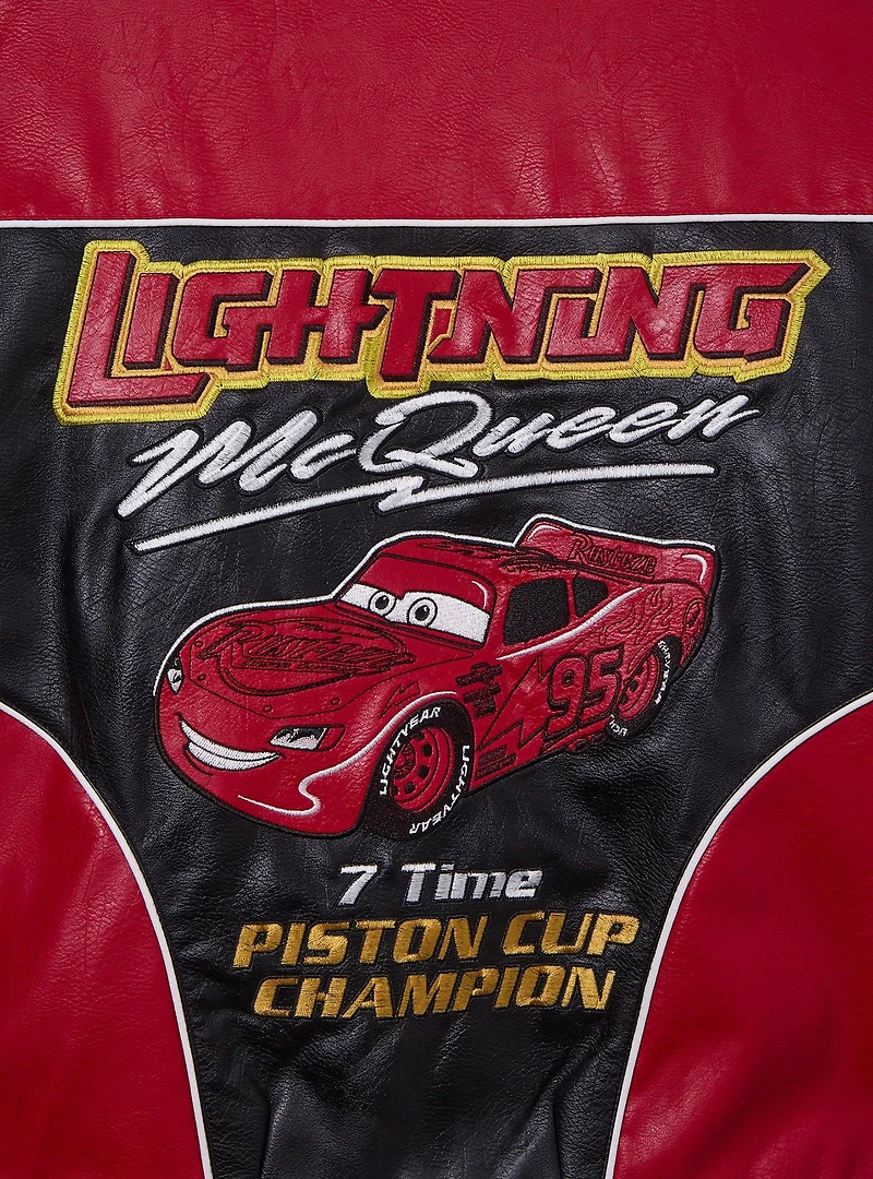 Disney Pixar Cars Lightning McQueen Faux Leather Racing Jacket - BoxLunch Exclusive