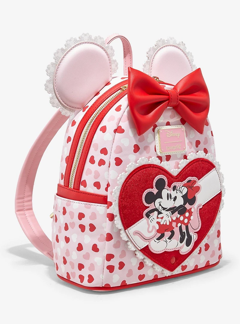 Loungefly Disney Mickey & Minnie Valentine's Day Ears Chocolate Scented Mini Backpack - BoxLunch Exclusive