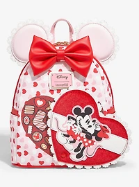Loungefly Disney Mickey & Minnie Valentine's Day Ears Chocolate Scented Mini Backpack - BoxLunch Exclusive