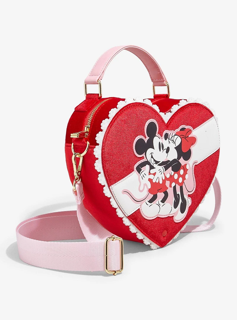 Loungefly Disney Mickey & Minnie Valentine's Day Chocolate Heart Box Chocolate Scented Figural Crossbody - BoxLunch Exclusive