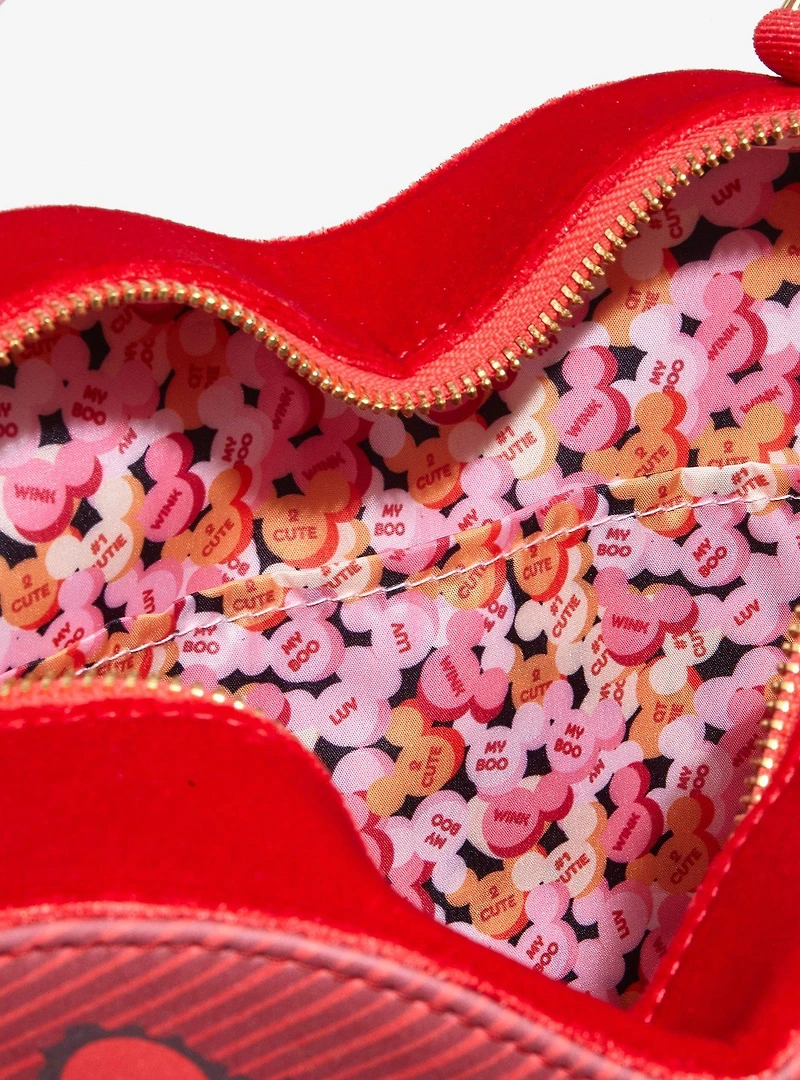 Loungefly Disney Mickey & Minnie Valentine's Day Chocolate Heart Box Chocolate Scented Figural Crossbody - BoxLunch Exclusive