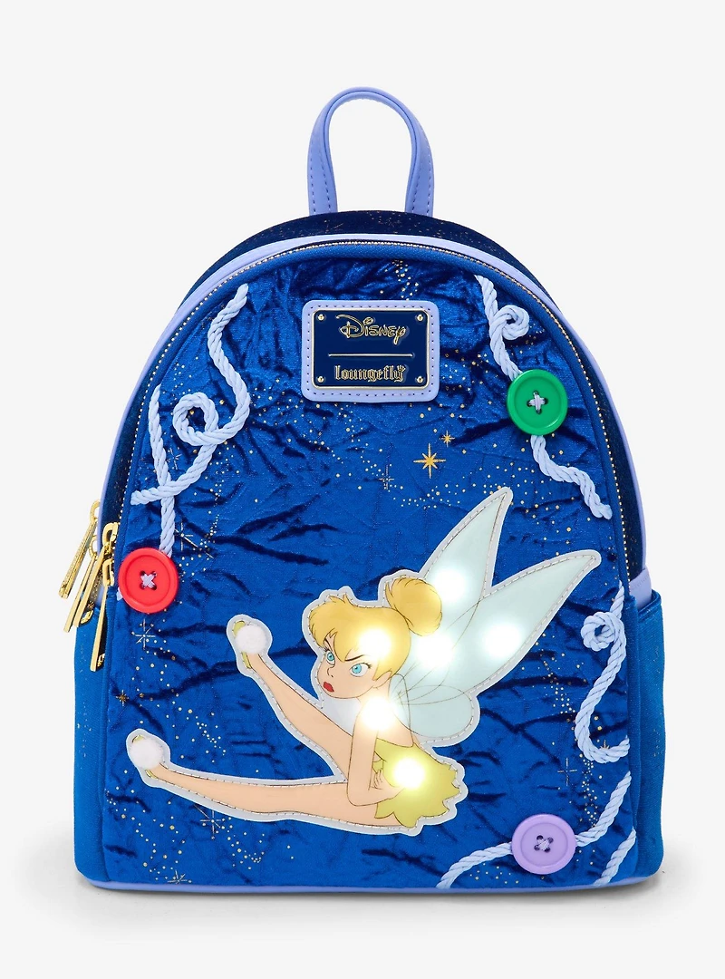 Loungefly Disney Peter Pan Tinker Bell Buttons Light-Up Mini Backpack - BoxLunch Exclusive