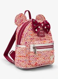 Loungefly Pink Bouclé Fabric Minnie Mouse Ears Mini Backpack - BoxLunch Exclusive