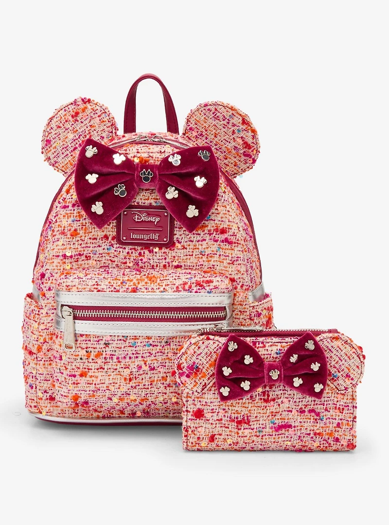 Loungefly Pink Bouclé Fabric Minnie Mouse Ears Wallet - BoxLunch Exclusive