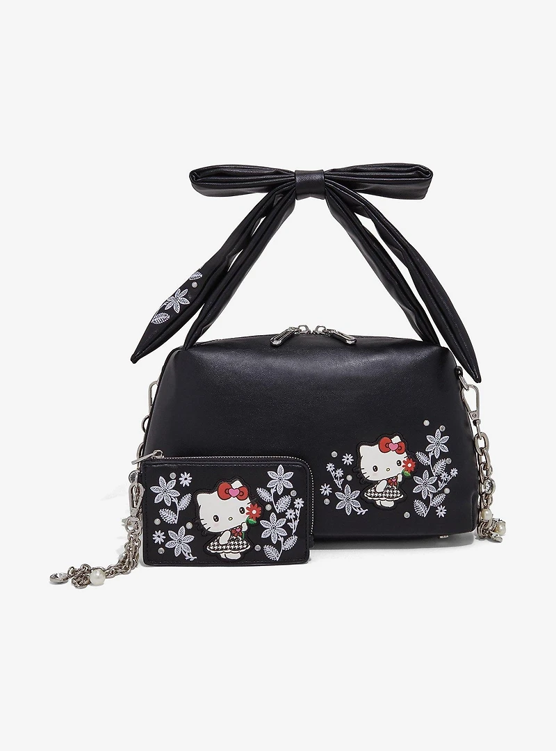 Sanrio Hello Kitty Houndstooth Floral Crossbody Bag - BoXLunch Exclusive