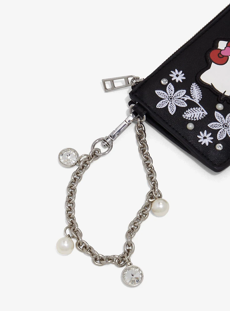 Sanrio Hello Kitty Houndstooth Floral Cardholder with Wristlet - BoxLunch Exclusive