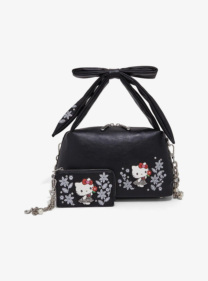 Sanrio Hello Kitty Houndstooth Floral Cardholder with Wristlet - BoxLunch Exclusive