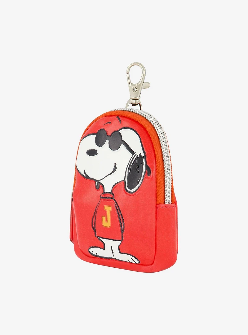 Peanuts Snoopy "J" Full Pose Coin Purse with Keychain Clip