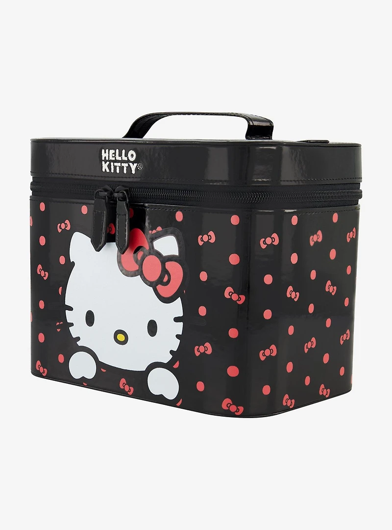 Hello Kitty Polka Dot Bow Cosmetic Case Organizer with Mirror