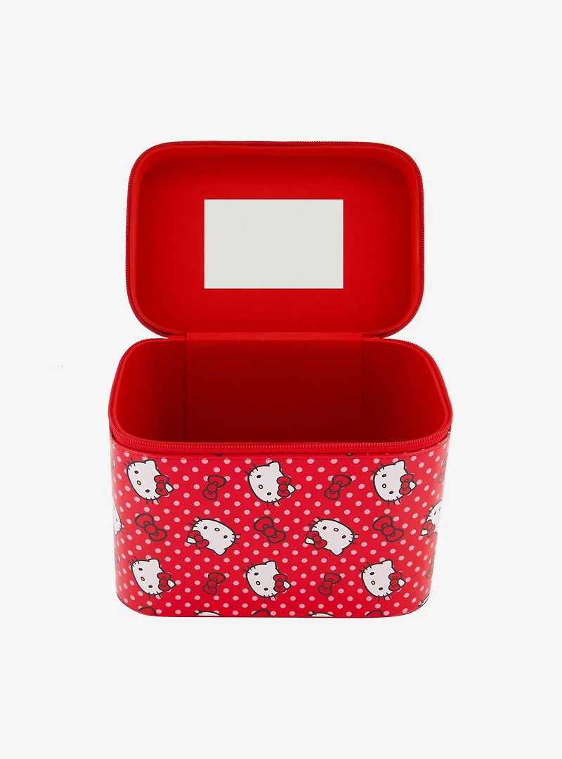Hello Kitty Red Polka Dot Cosmetic Case Organizer with Mirror