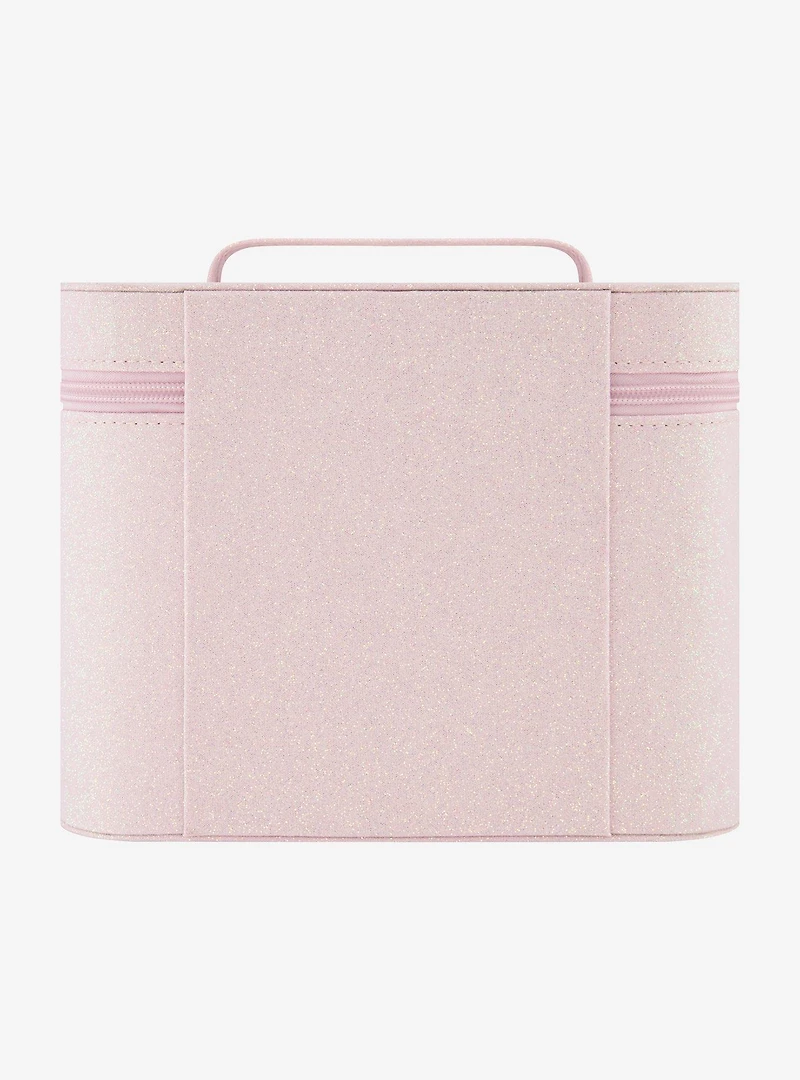 Barbie Glitter Pink Cosmetic Case Organizer with Mirror
