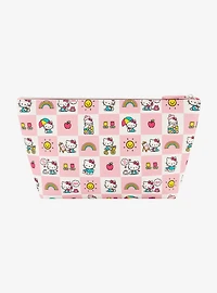 Hello Kitty Checkered Pastel Cosmetic Travel Bag