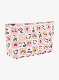 Hello Kitty Checkered Pastel Cosmetic Travel Bag