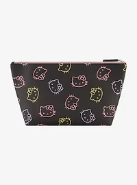 Hello Kitty Faces Neon Outline Cosmetic Travel Bag