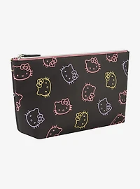 Hello Kitty Faces Neon Outline Cosmetic Travel Bag