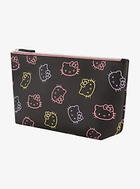 Hello Kitty Faces Neon Outline Cosmetic Travel Bag