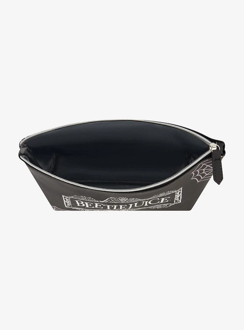 Beetlejuice Logo Spiderweb Cosmetic Travel Bag