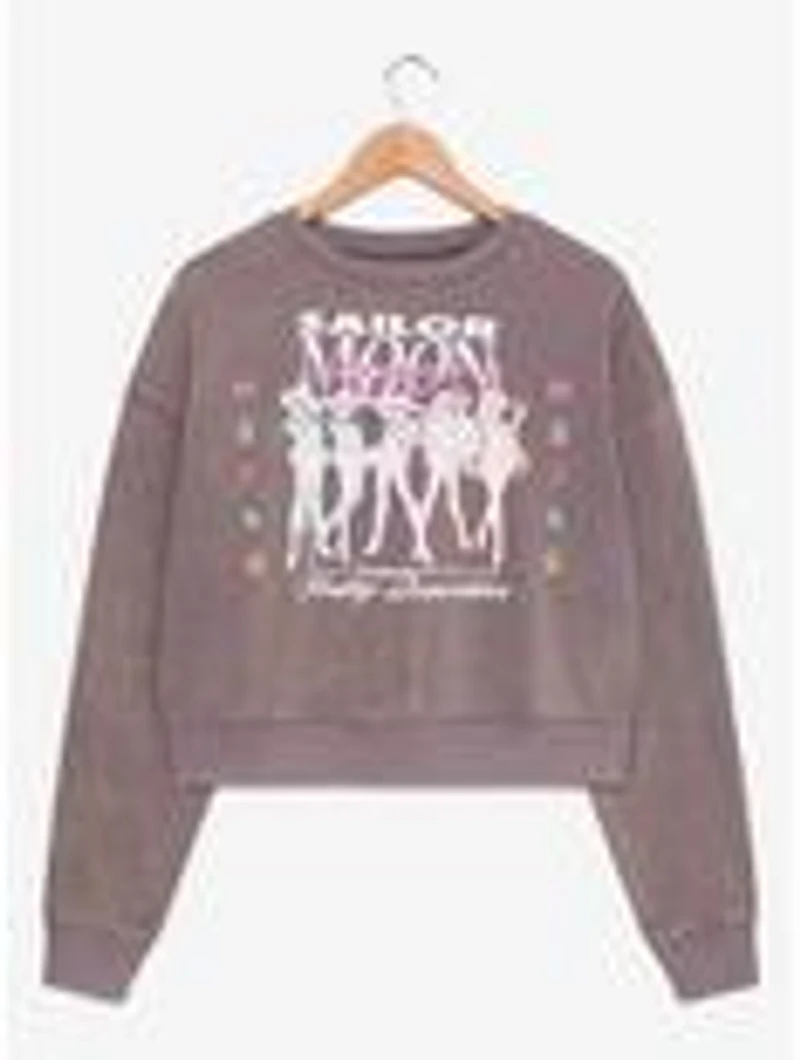 Sailor Moon Tonal Group Portrait Women's Cropped Crewneck - BoxLunch Exclusive