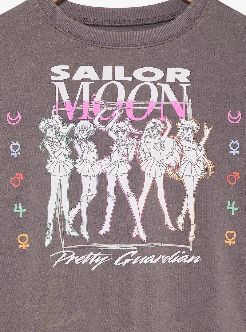 Sailor Moon Tonal Group Portrait Women's Cropped Crewneck - BoxLunch Exclusive
