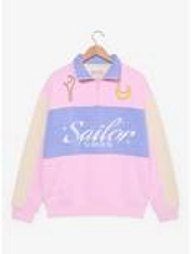 Sailor Moon Color Block Women's Quarter Zip Crewneck - BoxLunch Exclusive