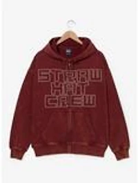 One Piece Straw Hat Crew Tonal Title Zippered Hoodie - BoxLunch Exclusive