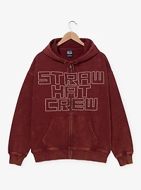 One Piece Straw Hat Crew Tonal Title Zippered Hoodie - BoxLunch Exclusive