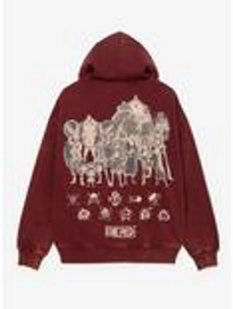One Piece Straw Hat Crew Tonal Title Zippered Hoodie - BoxLunch Exclusive