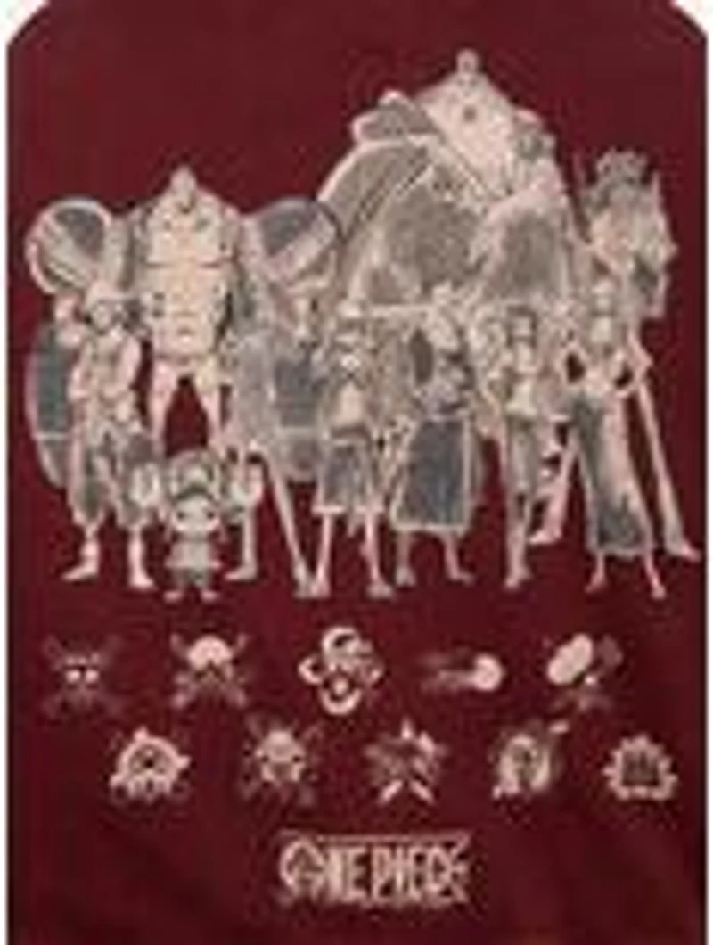 One Piece Straw Hat Crew Tonal Title Zippered Hoodie - BoxLunch Exclusive