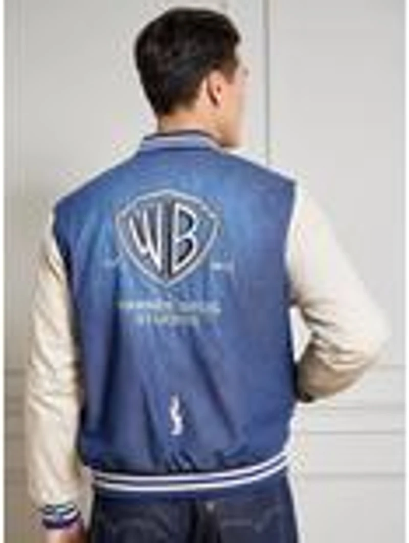Warner Bros. Studios Denim Varsity Jacket (BoxLunch 10th Anniversary) — BoxLunch Exclusive