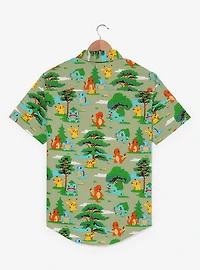 Pokémon Nature Tonal Allover Print Woven Button-Up — BoxLunch Exclusive