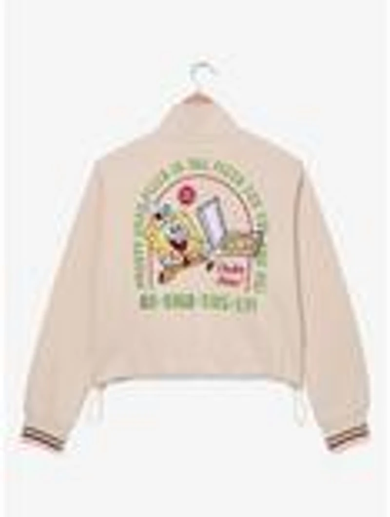SpongeBob SquarePants Krusty Krab Pizza Logo Women's Cropped Quarter Zip Crewneck - BoxLunch Exclusive