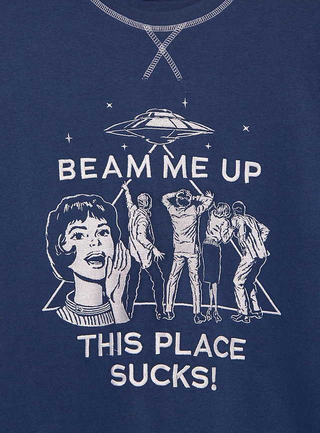 Stranger Things Beam Me Up Women's Crewneck — BoxLunch Exclusive