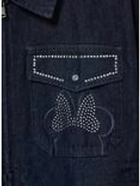 Disney Minnie Mouse Rhinestone Women's Plus Denim Jacket - BoxLunch Exclusive