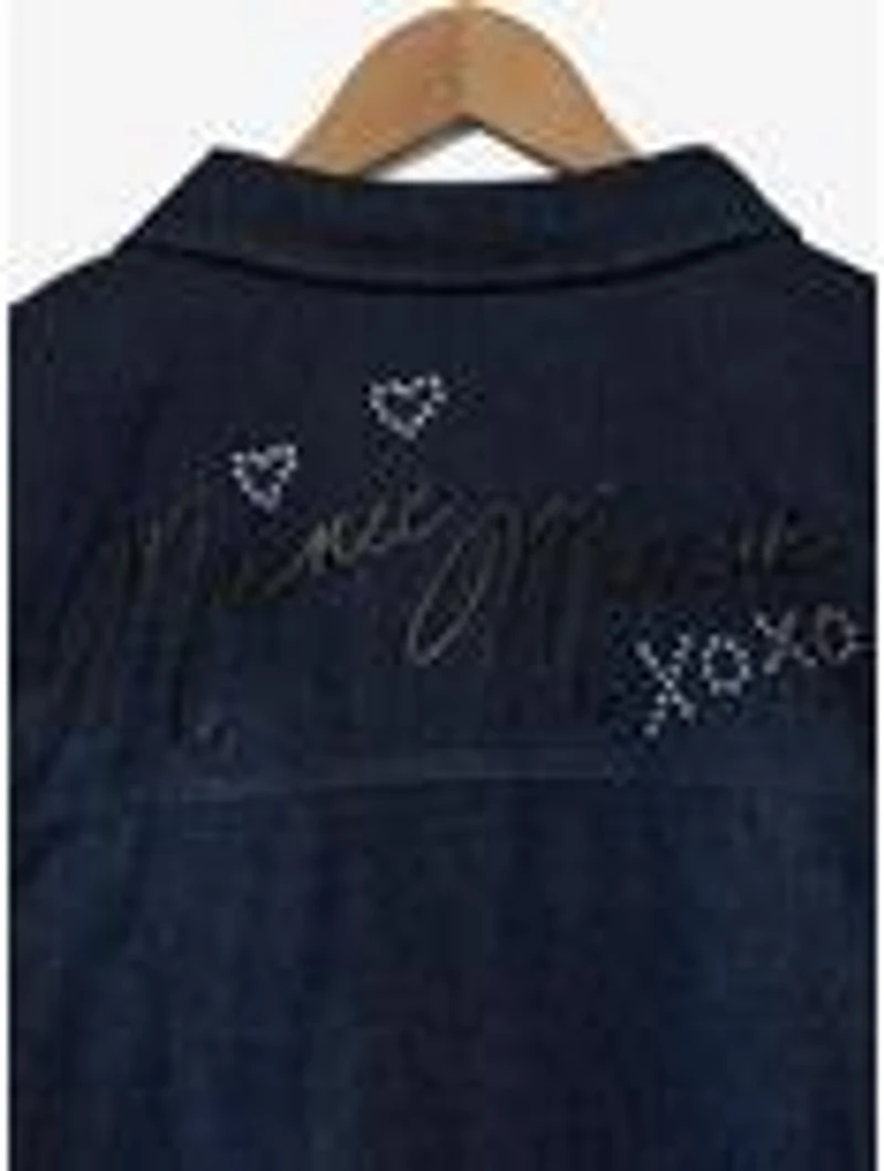 Disney Minnie Mouse Rhinestone Women's Plus Denim Jacket - BoxLunch Exclusive