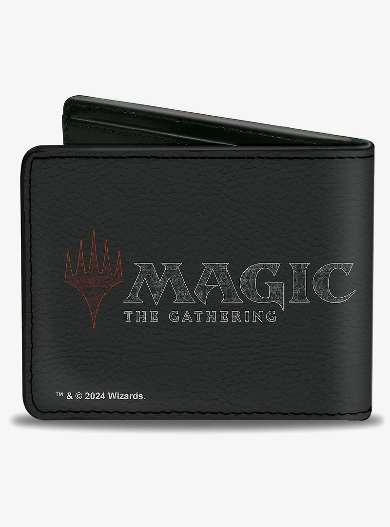Magic: The Gathering Black Mana Skull Icon and Logo Bifold Wallet