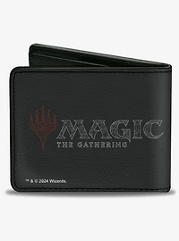 Magic: The Gathering Black Mana Skull Icon and Logo Bifold Wallet