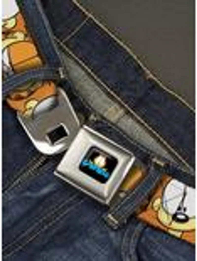 Garfield and Odie Faces Close Up Seatbelt Buckle Belt