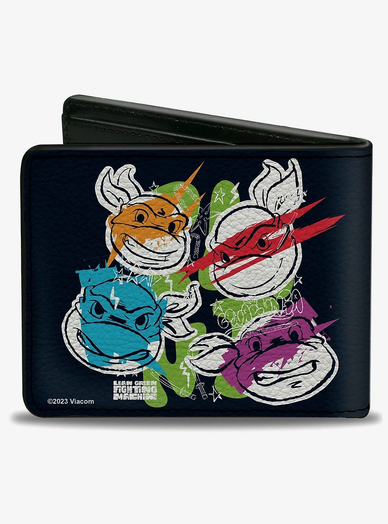 Teenage Mutant Ninja Turtles Faces and Doodles Bifold Wallet