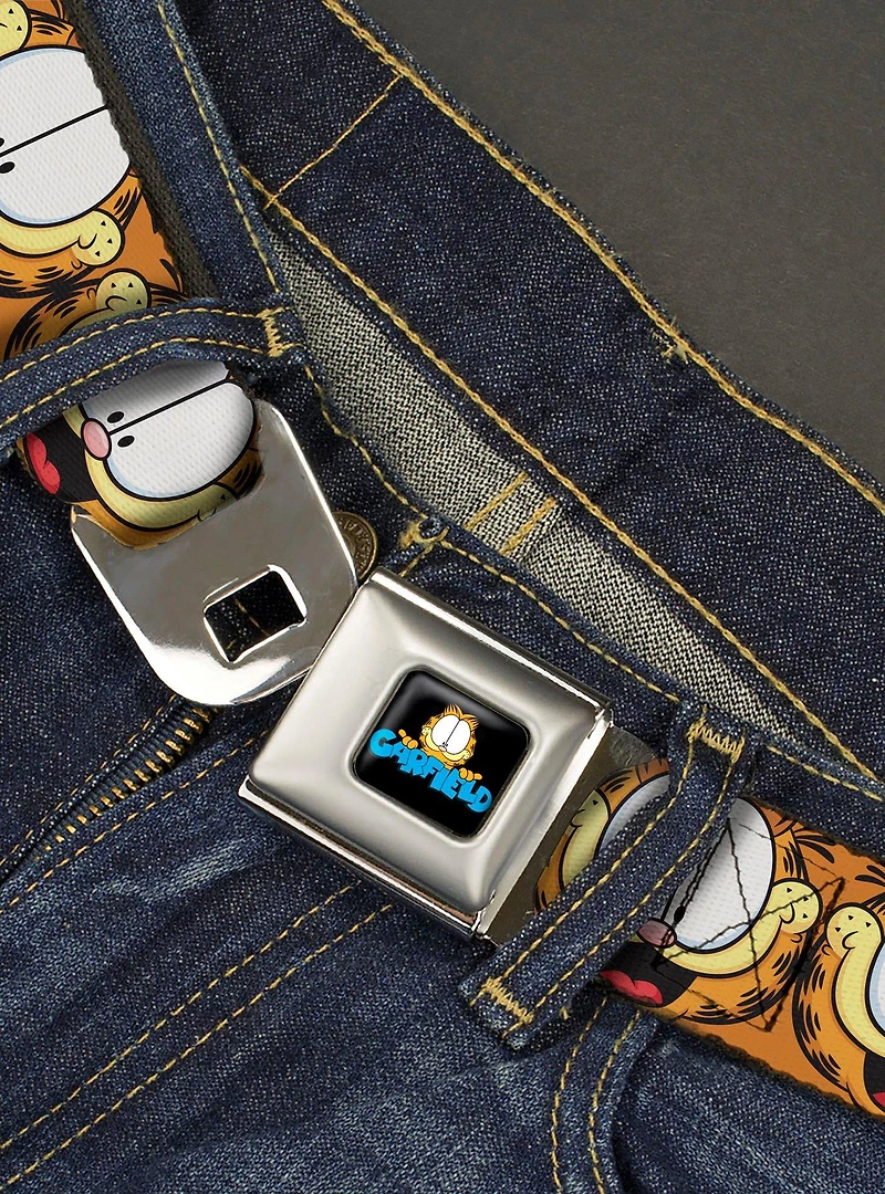 Garfield Smiling Expression Close Up Seatbelt Buckle Belt