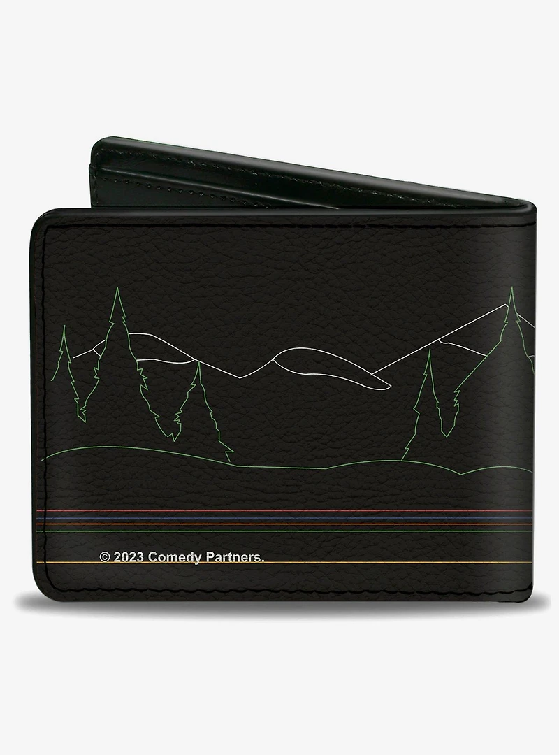 South Park Boys At Bus Line Silhouette Bifold Wallet