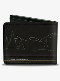 South Park Boys At Bus Line Silhouette Bifold Wallet