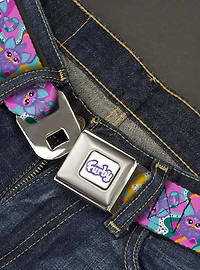 Furby Purple Dancing Pose Collage Seatbelt Buckle Belt