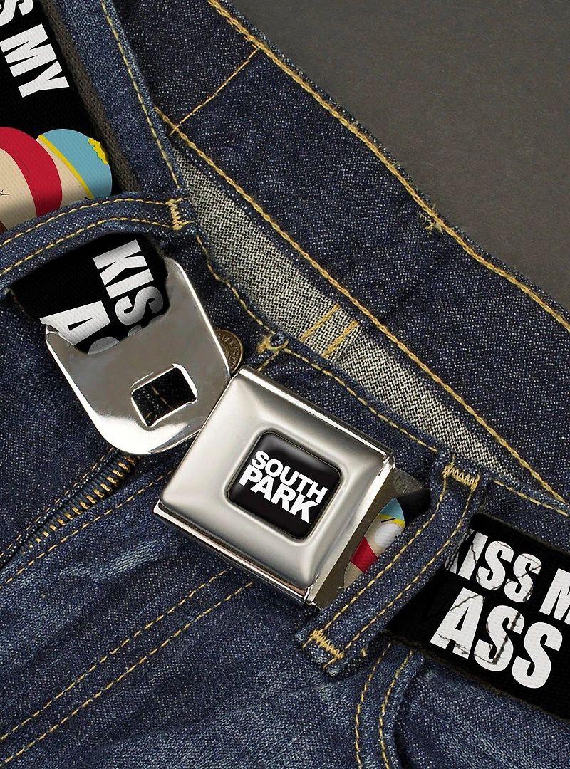 South Park Cartman Pants Kiss My Ass Pose Seatbelt Buckle Belt